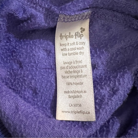 Triple Flip Purple Bubble Dot Fleece Zip up Sweater Size 10 - Picture 11 of 12